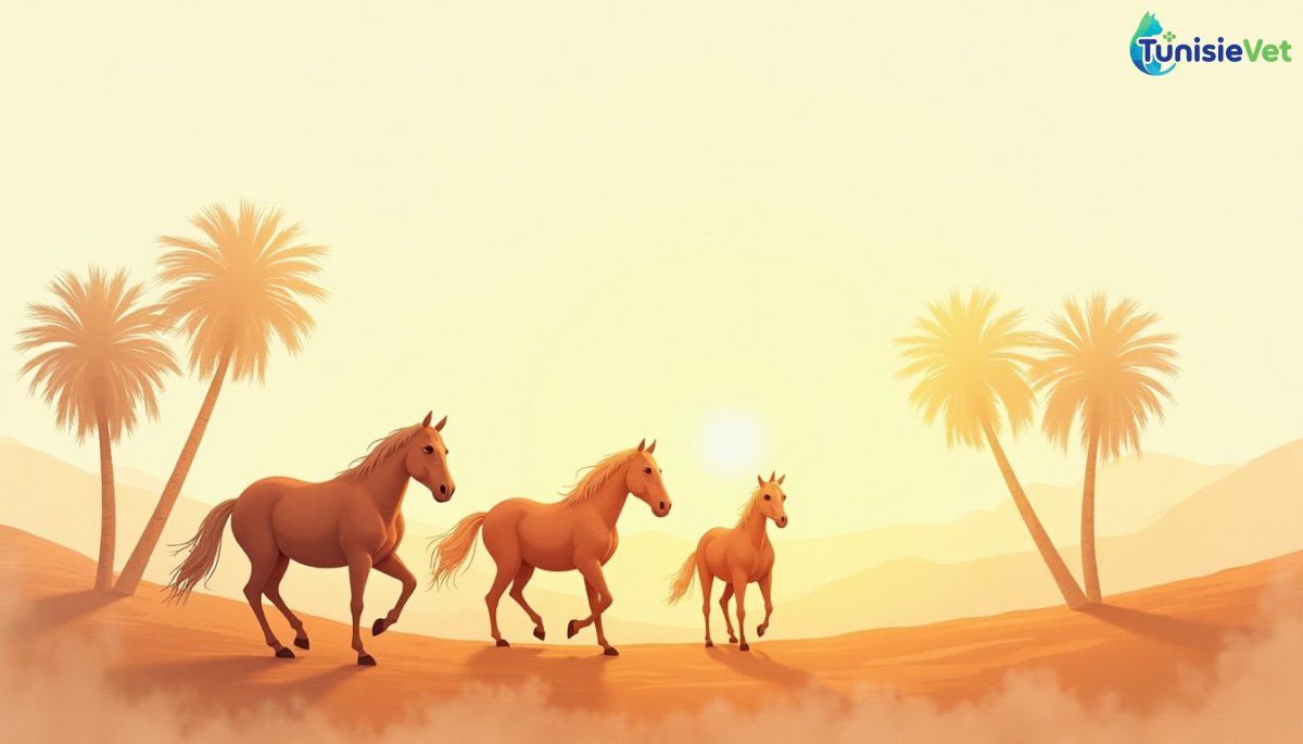 Des chevaux nobles et gracieux contemplés au coucher du soleil, évoquant l'épreuve vécue par le prophète Sulayman.