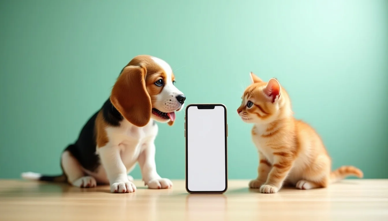 Un chiot et un chaton découvrent l'application TunisieVet