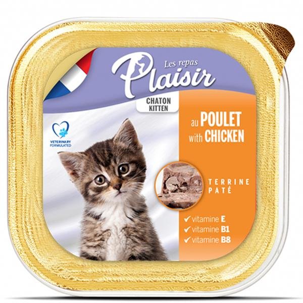 Plaisir Terrine au poulet et lait pour chaton 100 g