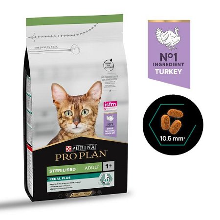 Purina Pro Plan Sterilised Renal Plus à la dinde pour chat adulte stérilisé – 1,5 kg