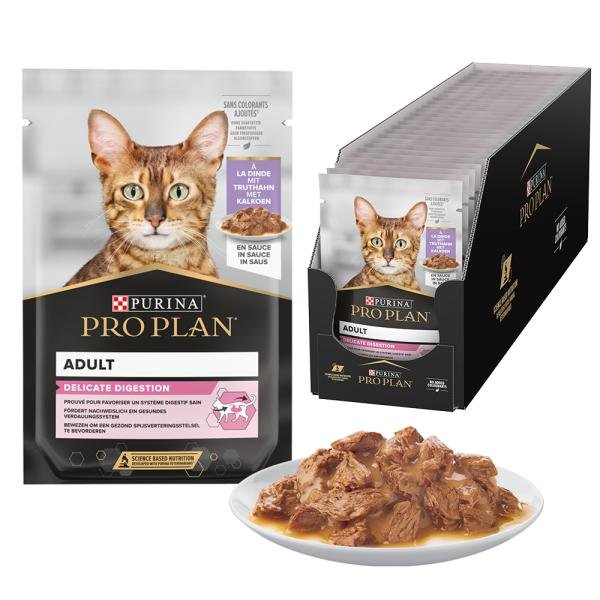 Purina Pro Plan Delicate Chat Adulte – Pochon à la Dinde 85 g