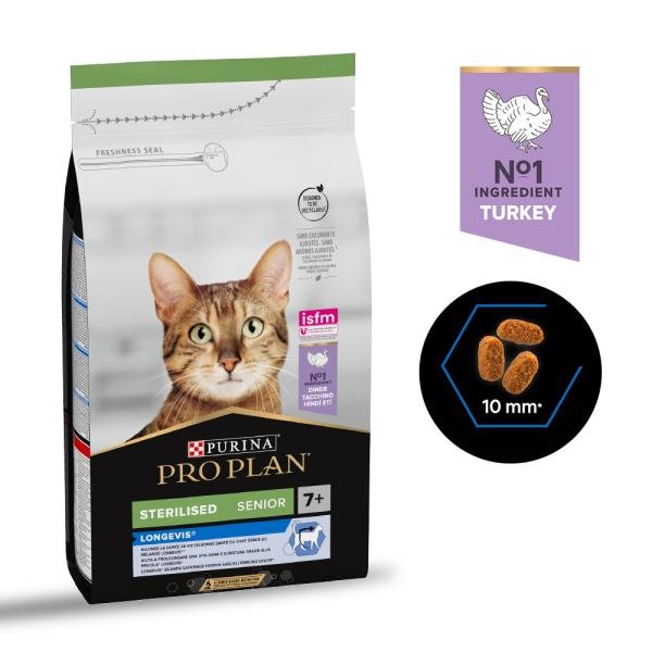 Purina Pro Plan Chat Stérilisé Senior 7+ à la dinde 1,5 kg