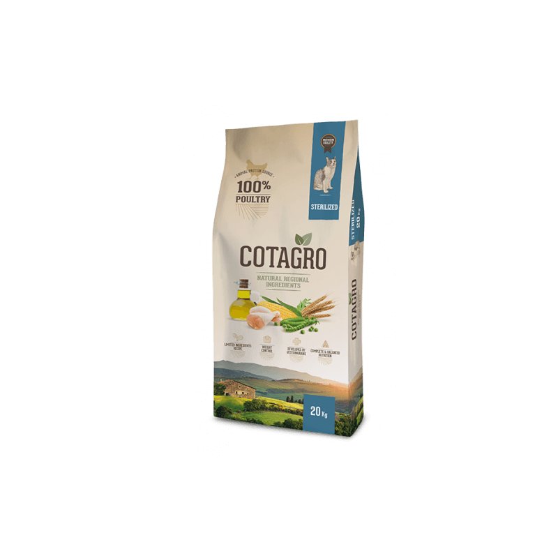Cotagro Stérilisé croquettes au poulet pour chat 4 kg