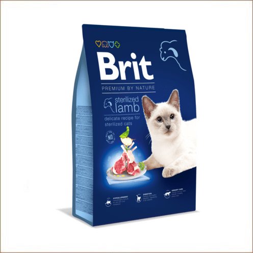 Brit Premium By Nature croquettes à l'agneau pour chat stérilisé 8 kg