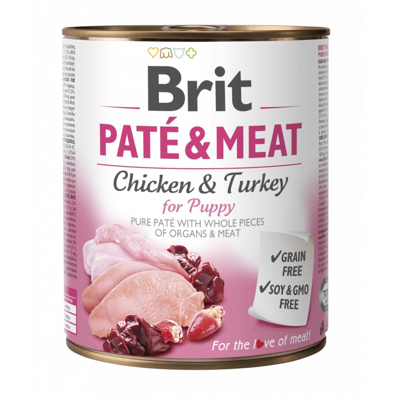 Brit Pâtée au Poulet et à la Dinde pour Chiot – 800 g