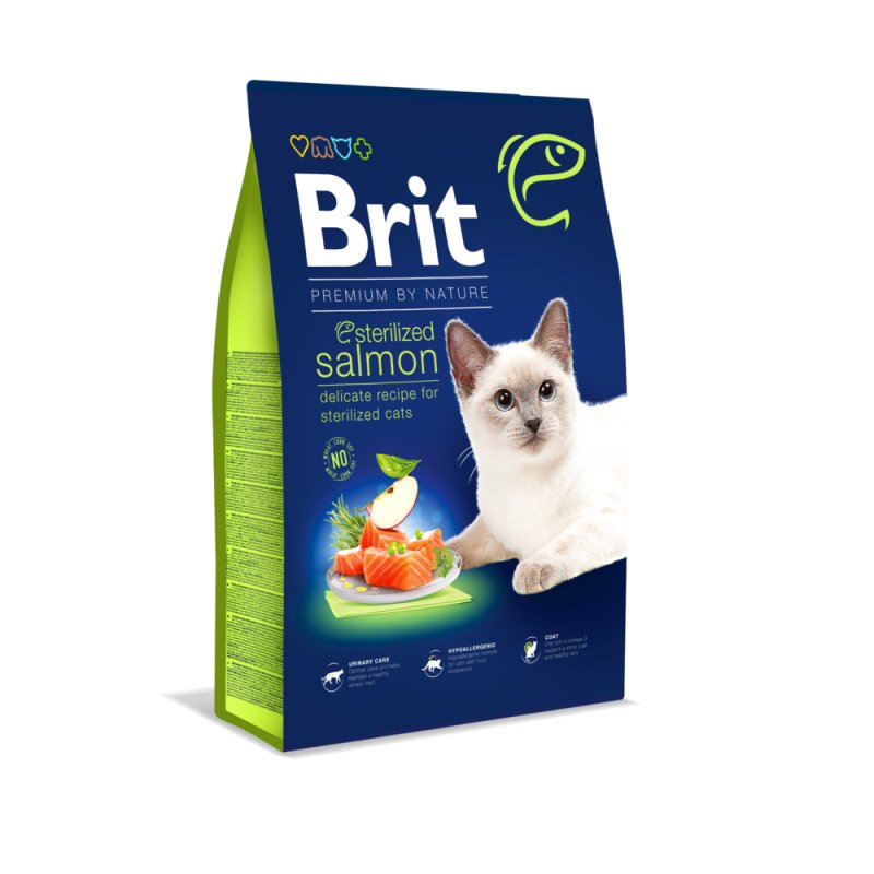 Brit Premium by Nature Croquettes pour chat stérilisé au saumon 8 kg