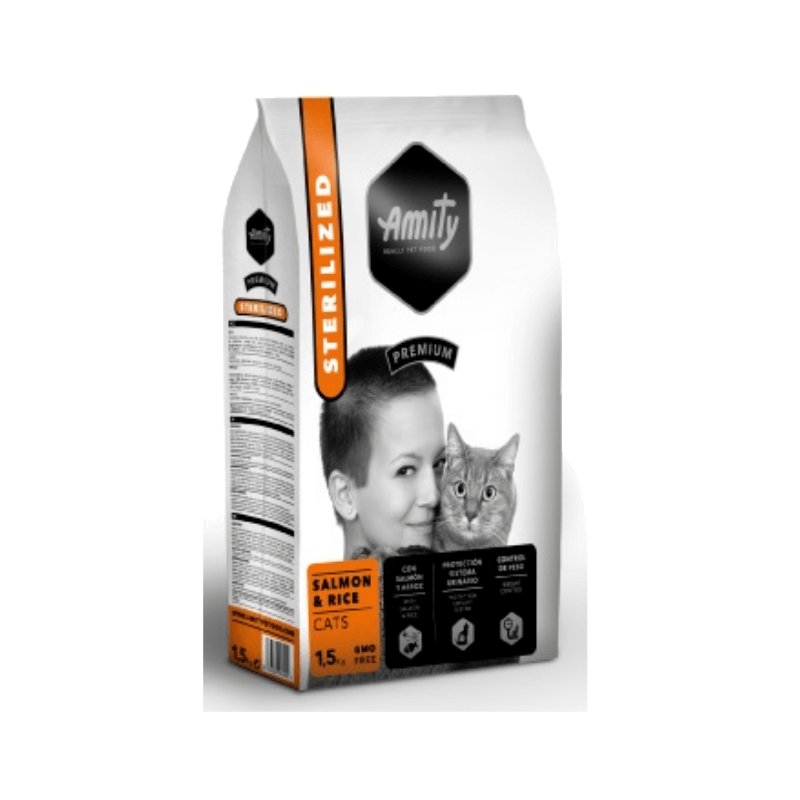 Amity Premium Chat Adulte Stérilisé Saumon et Riz 10 kg