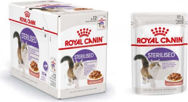 Royal Canin Sterilised – Pâtée en sauce pour chat adulte stérilisé, sachet 85 g