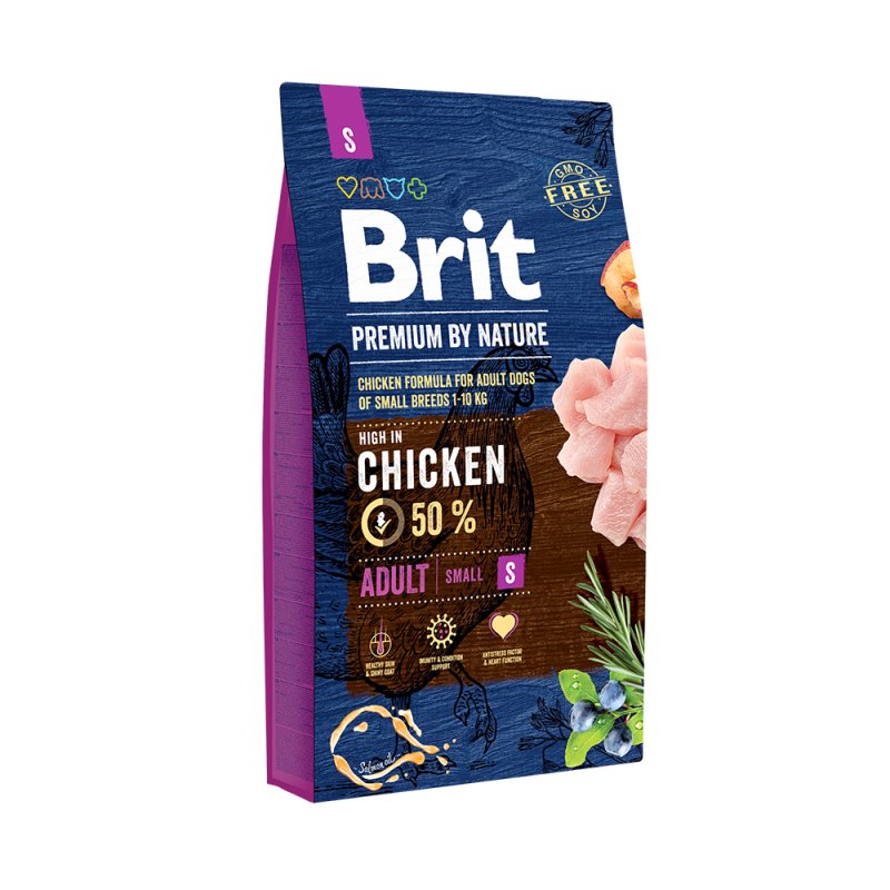 Brit Premium by Nature Adult S au poulet – croquettes pour chien adulte de petite taille 8 kg