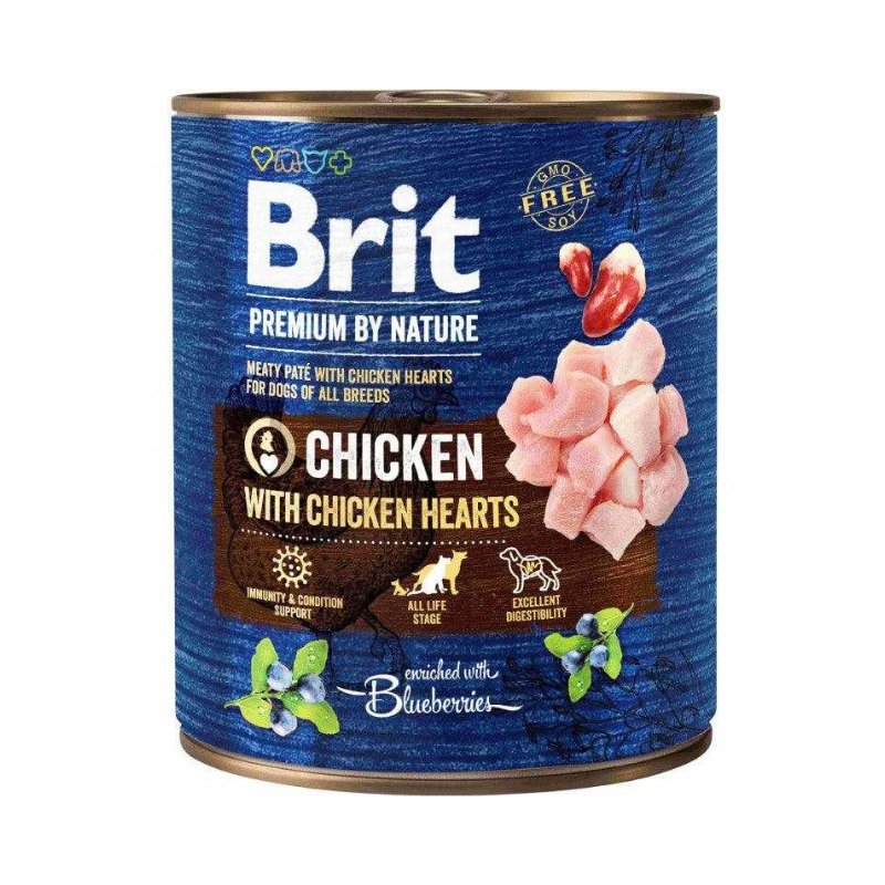 Brit Premium by Nature – Pâtée au poulet et cœur pour chien 800 g