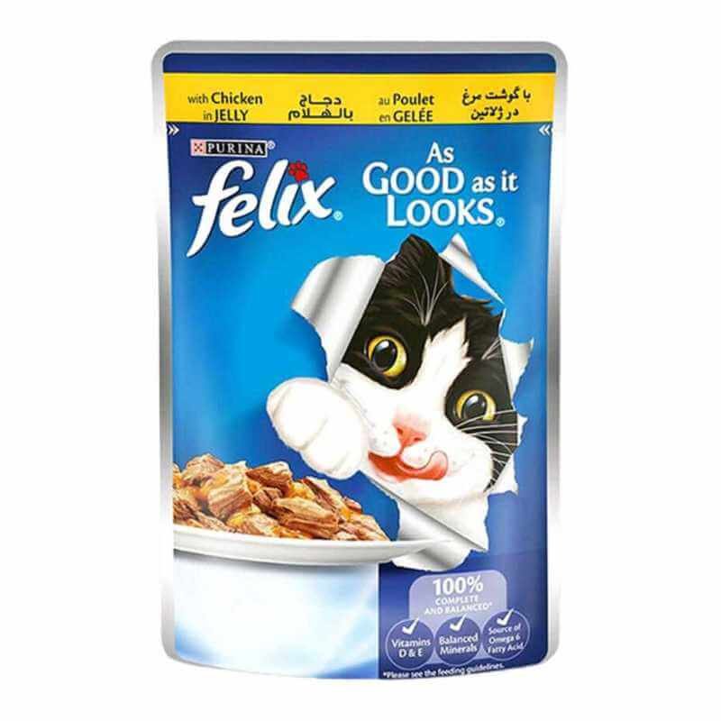 Felix Purina Poulet en Gelée pour chat, sachet 85 g