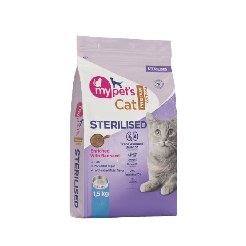 My Pet's Croquettes Premium pour Chats Stérilisés au Poisson 1,5 kg