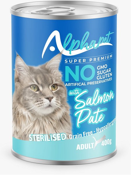 Alphapet pâtée pour chat stérilisé au saumon 400 g