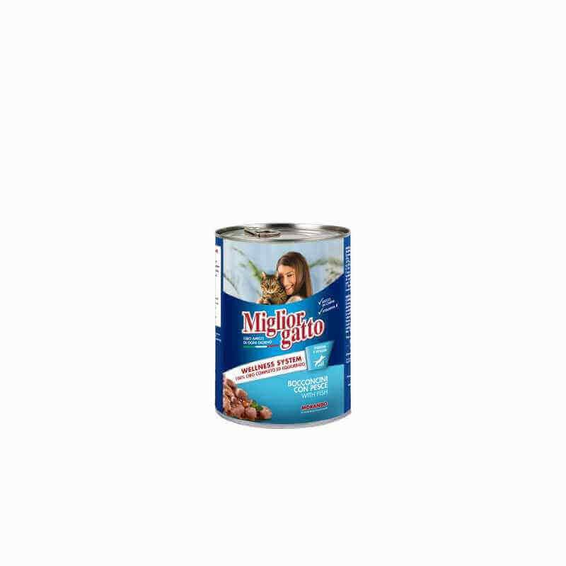 Miglior Gatto Bouchées au poisson pour chat adulte, boîte 400 g