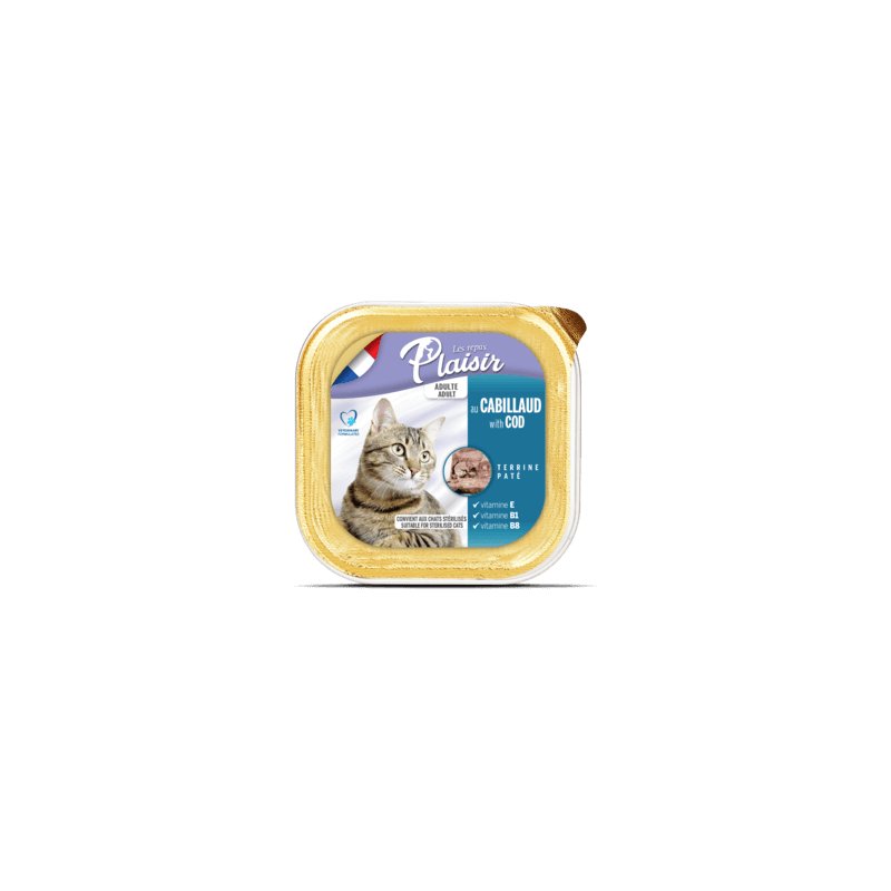 Les Repas Plaisir Terrine au Cabillaud pour chat adulte 100 g