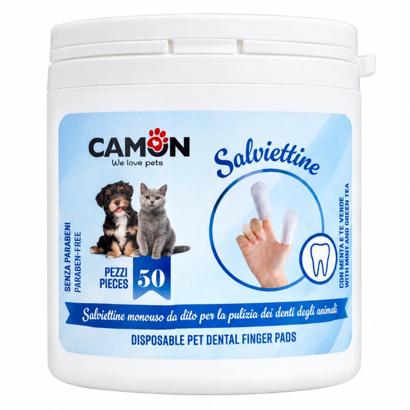 Camon Lingettes de doigts dentaires jetables (50 pièces)
