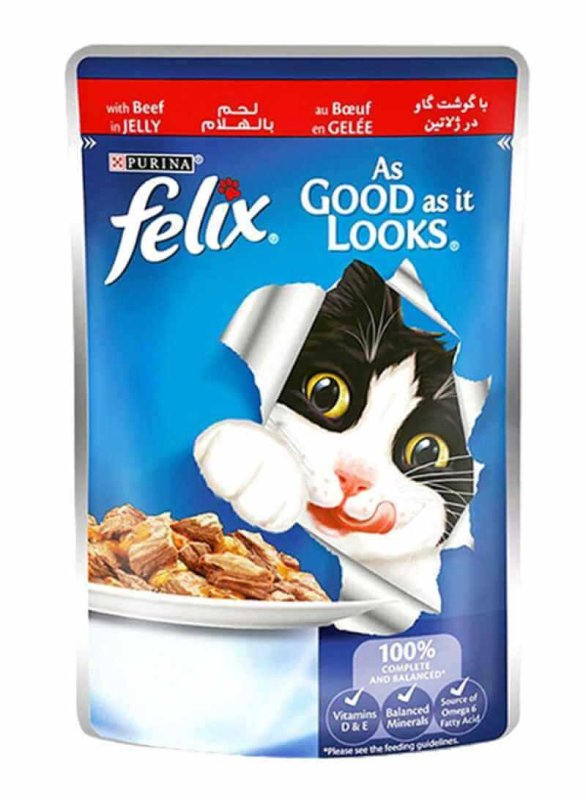 Felix sachet au bœuf en gelée pour chat 85 g