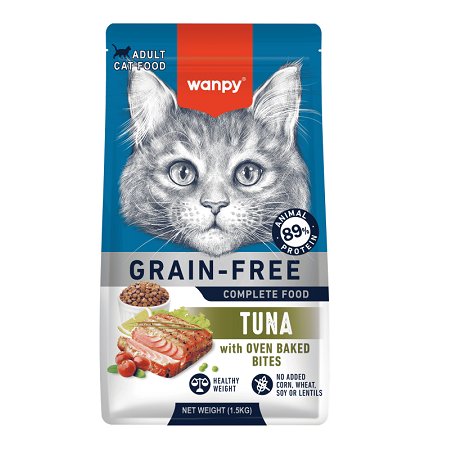 Wanpy Croquettes Sans Céréales au Thon pour Chat Adulte 1,5 kg