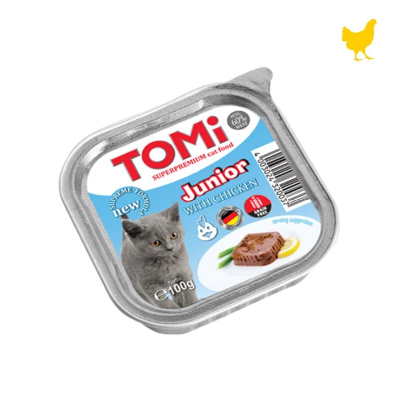 Tomi Barquette pour chaton au poulet 100 g