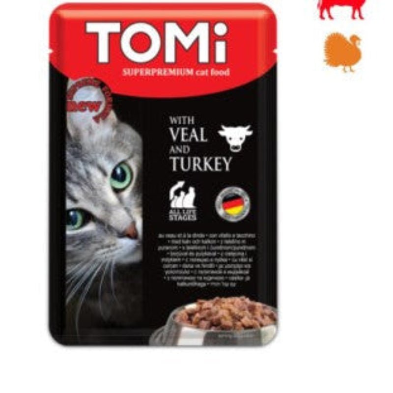 Tomi Pochon pour chat adulte au veau et à la dinde 100 g