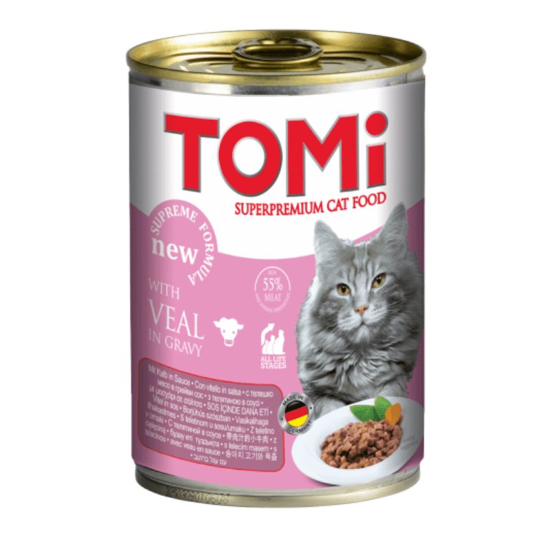Tomi Bouchées au veau pour chat et chaton – boîte 400 g