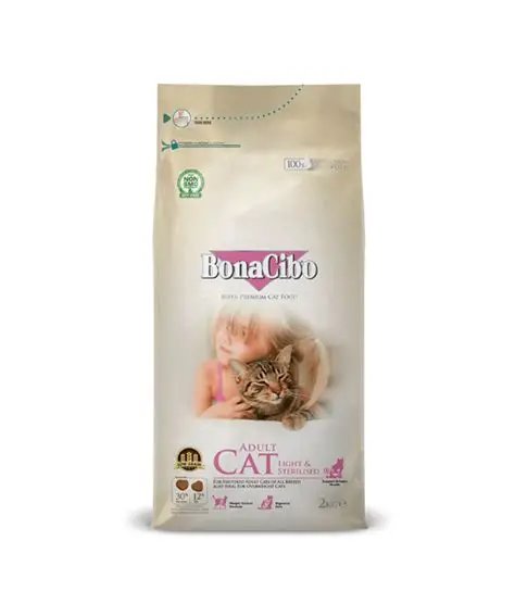 Bonacibo Light & Sterilized Saumon - Croquettes pour chat stérilisé 2 kg
