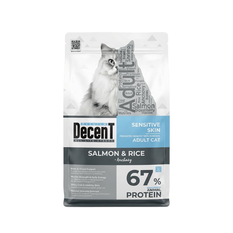 DECENT Sensitive Skin Saumon & Riz pour chat adulte 1,5 kg