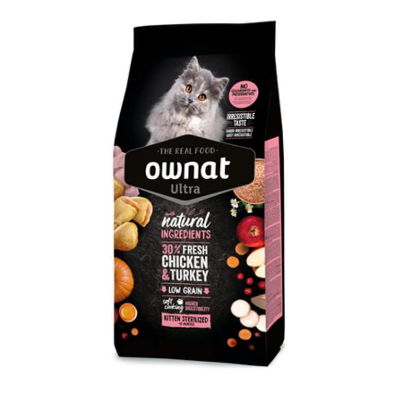 Ownat Ultra Kitten Sterilized au poulet – croquettes pour chaton stérilisé 1,5 kg