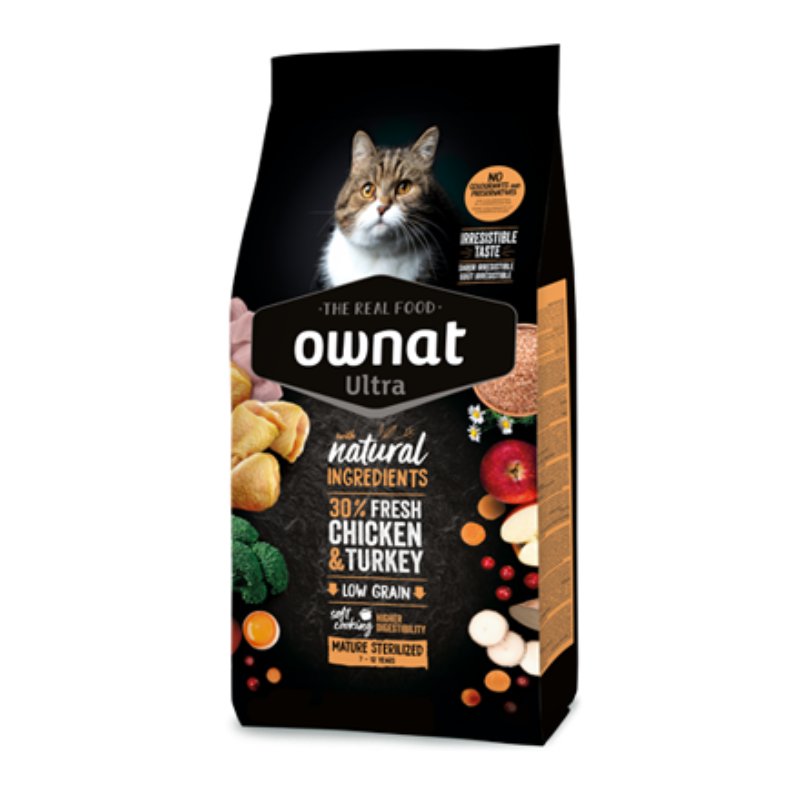 Ownat Ultra Mature Sterilized au poulet 1,5 kg