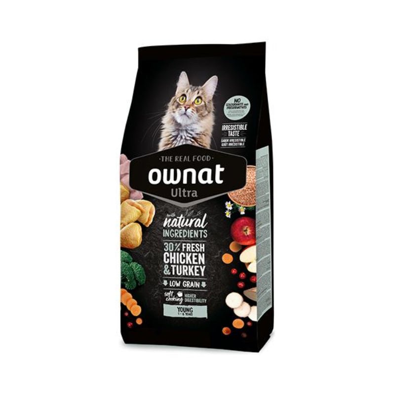 Ownat Ultra Young croquettes au poulet et dinde pour chat de 1 à 6 ans 1,5 kg