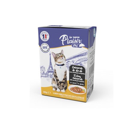 Repas Plaisir Chef Casserole pour chat, dinde, carottes et courgettes, 190 g