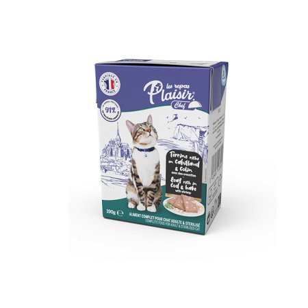 Plaisir Chef Terrine pour Chat Cabillaud & Crevettes 190 g
