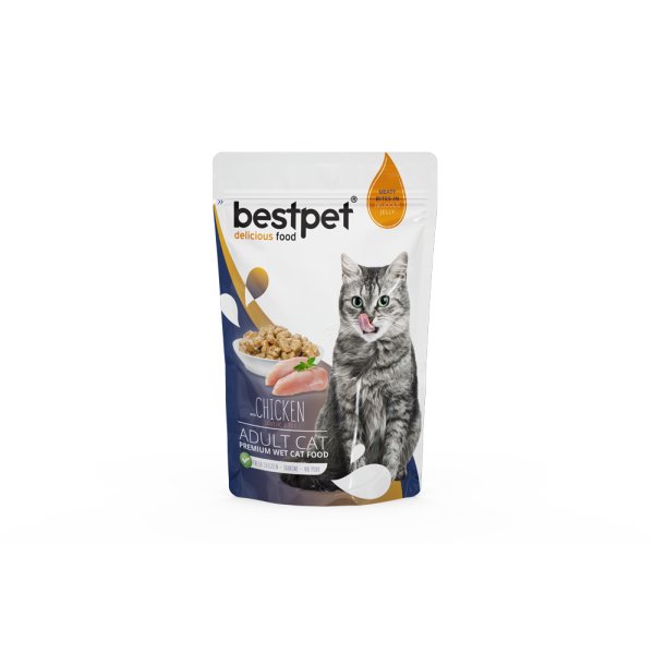 Bestpet Pochon pour chat adulte au poulet 85 g