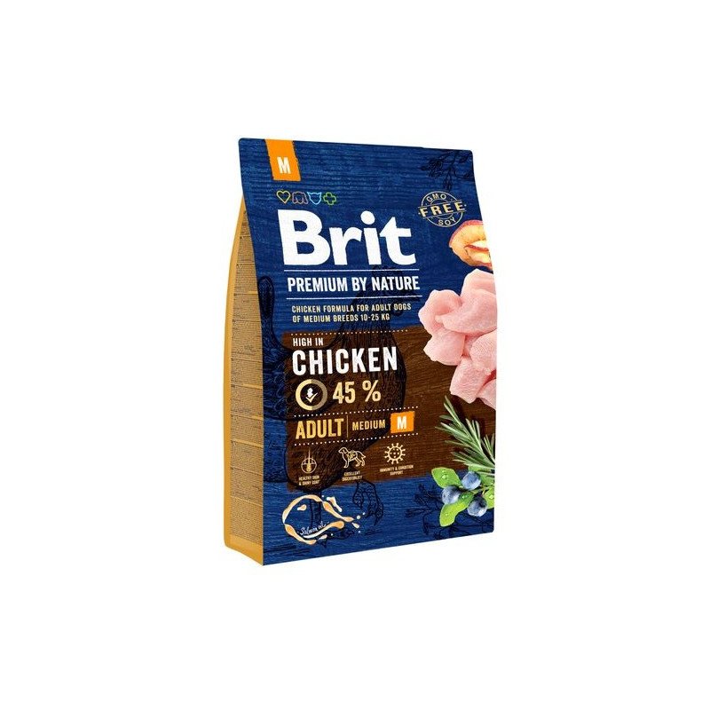 Brit Premium by Nature Adult M – Croquettes pour chien adulte de race moyenne – 3 kg