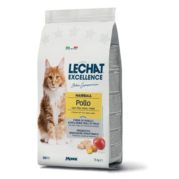 Lechat Excellence Hairball au poulet - croquettes pour chat adulte 1,5 kg