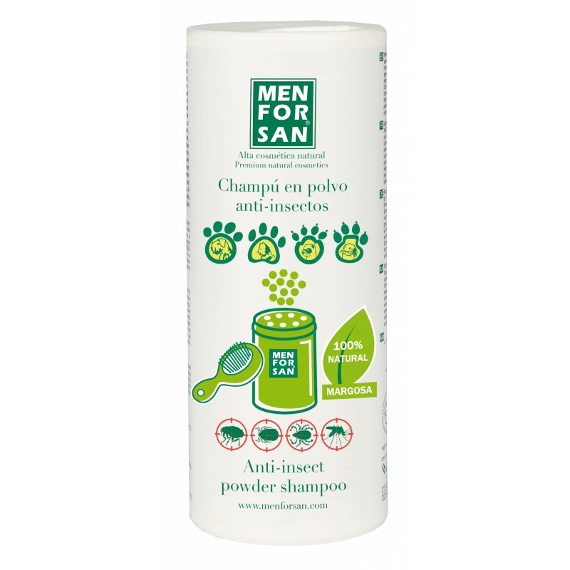 Men for San Shampoing sec en poudre anti-insectes chien et chat 250 g