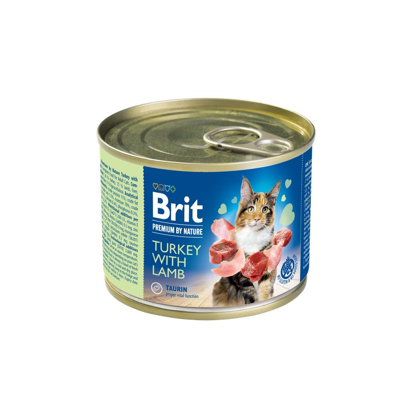 Brit Premium by Nature Pâtée pour chat adulte Dinde et Agneau 200 g