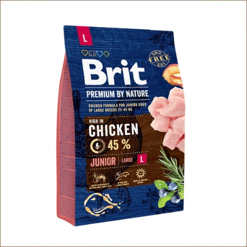 Brit Premium by Nature Junior L au poulet, croquettes pour chiot grande race, 3 kg