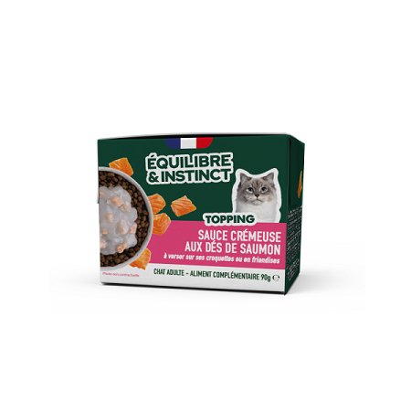 E&I Topping pour chat aux dés de saumon 90 g