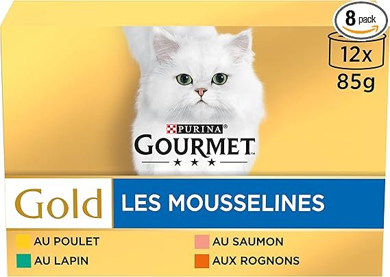 Gourmet Gold Mousseline pour chat - Lot de 12 x 85 g