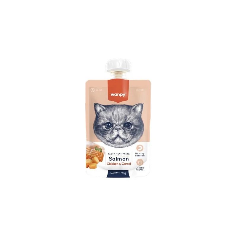 Wanpy Délicieuse Purée Saumon, Poulet et Carottes 90 g
