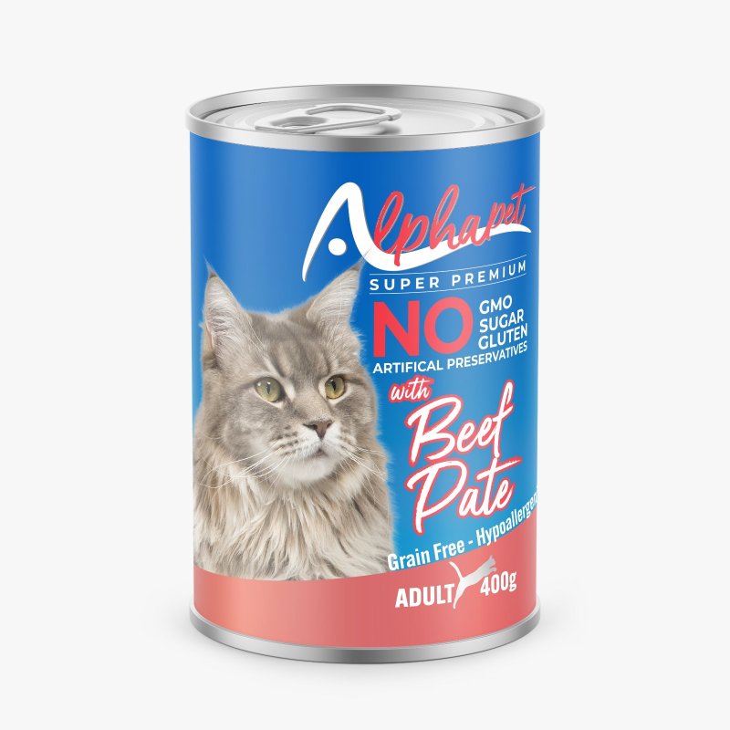 Alphapet Pâté au bœuf pour chat adulte 400 g