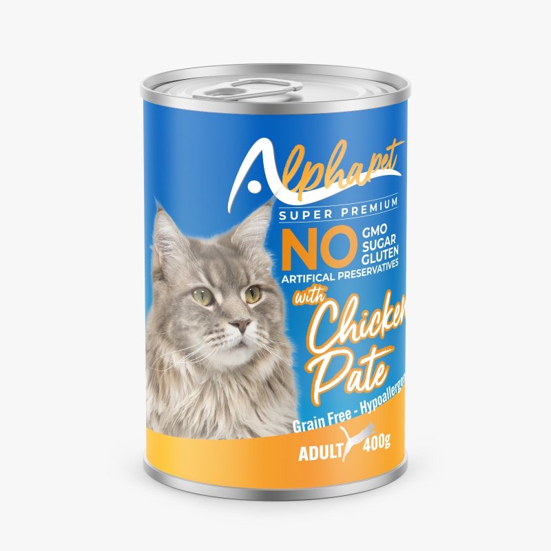 Alphapet Pâté au Poulet pour Chat Adulte 400 g