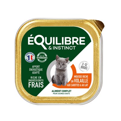 Equilibre & Instinct Mousse pour chaton volaille, carottes et lait 85 g