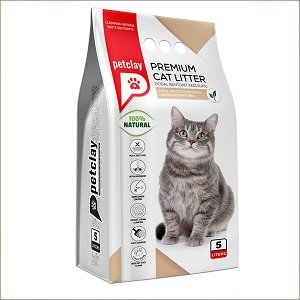 Petclay Litière agglomérante naturelle pour chat 5 L