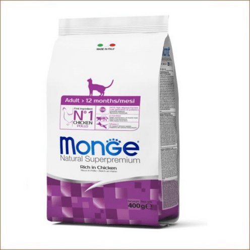 Monge Cat Adult au poulet - croquettes pour chat adulte 400 g