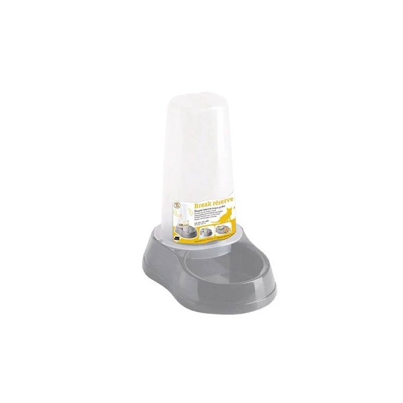 Distributeur d'eau et de croquettes gris 650 ml Stephanplast