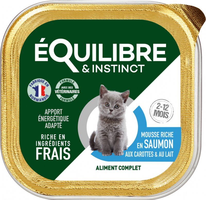 Equilibre & Instinct Mousse pour chaton saumon, carottes et lait 85 g