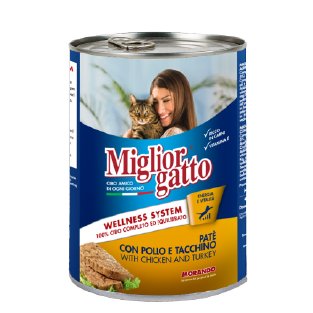 Miglior Gatto Paté pour chat au poulet et à la dinde, boîte 400 g