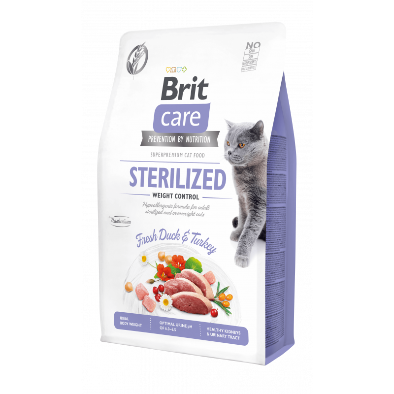 Brit Care Sans Céréales Urinary Contrôle du Poids Pour Chat Stérilisé 2 KG